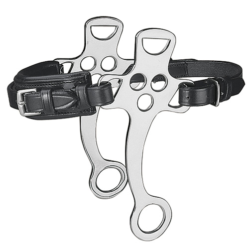 Jaquima Bozal De Cuero Color Negro Patas De 19 Cm