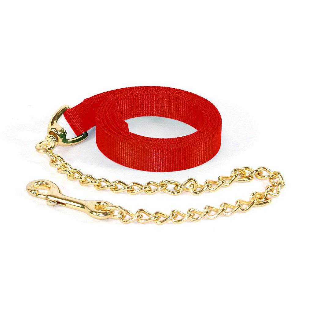 Halador De Nylon Con Cadena Color Rojo