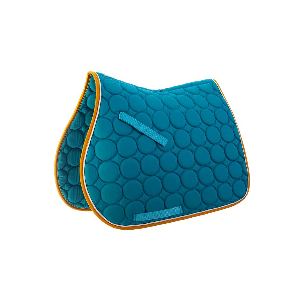 Mantillon Roma Circle Quilt Color Aqua/Blanco/Oro