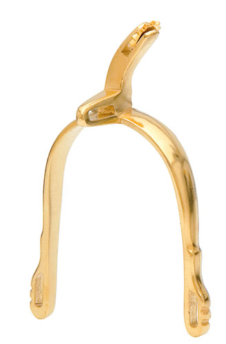 Espuela Vaquera HH Latón Gallo Curvo Cromado Ruleta Inglesa