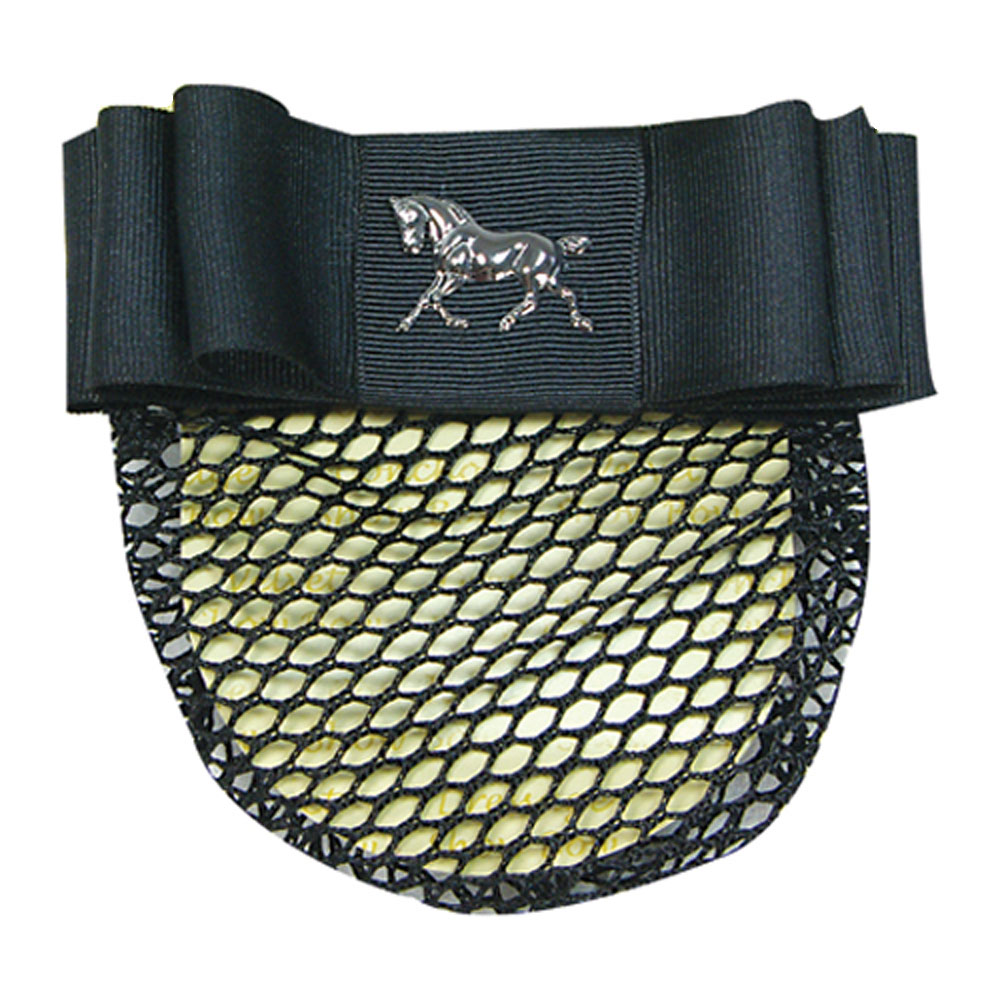Red Para Pelo Con Adorno de Caballo de Adistramiento Plateado