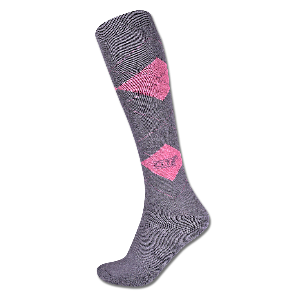 Medias Para Equitacion Color Gris/Magenta Talla XS