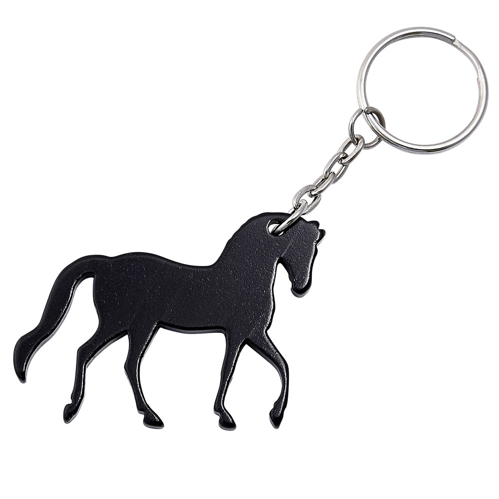 Llavero con Forma de Caballo de Aluminio Color Negro