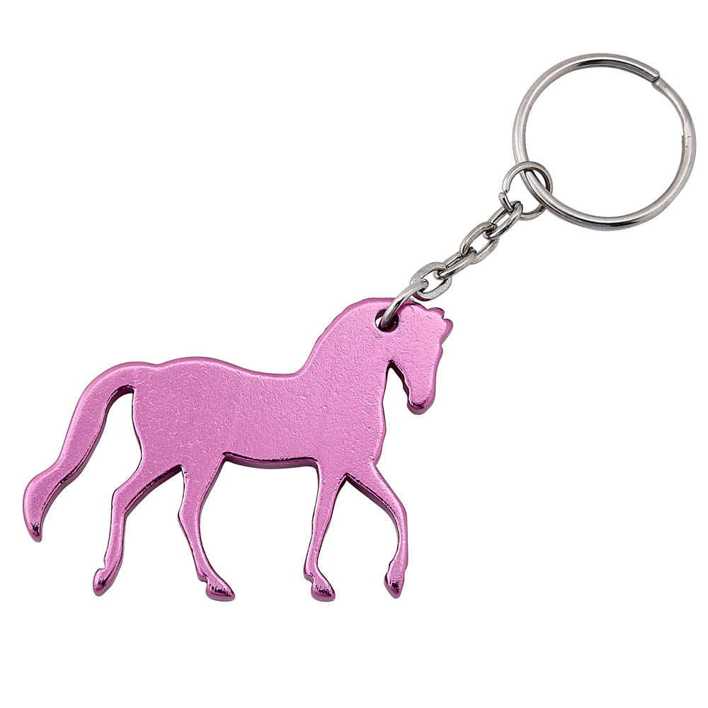 Llavero con Forma de Caballo de Aluminio Color Rosado