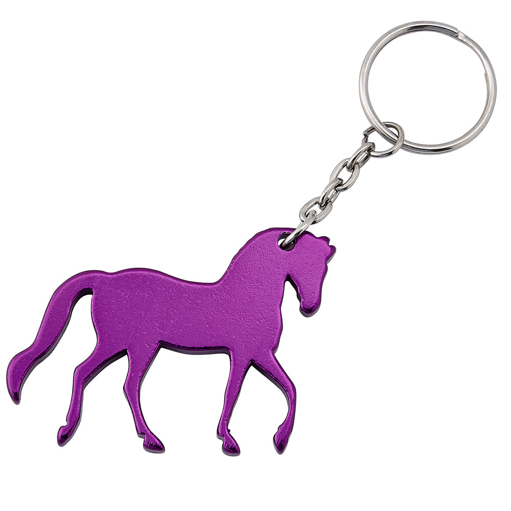Llavero con Forma de Caballo de Aluminio Color Morado