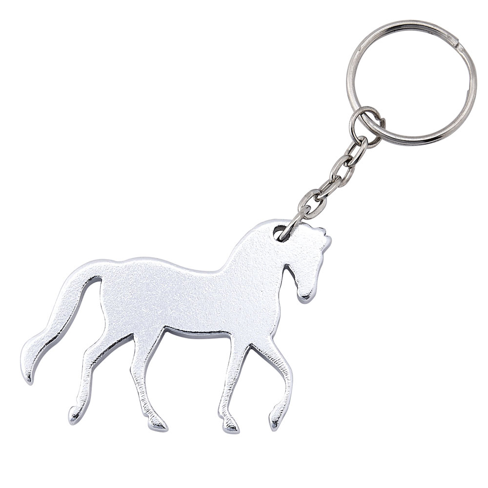 Llavero con Forma de Caballo de Aluminio Color Plateado