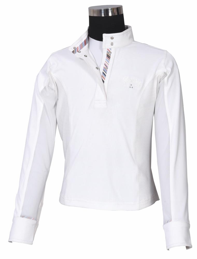 Blusa Para Niña Equine Couture Manga Larga Color Blanco Talla L