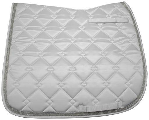 Mantillón De Adiestramiento Equine Couture Satin Color Blanco y Plateado
