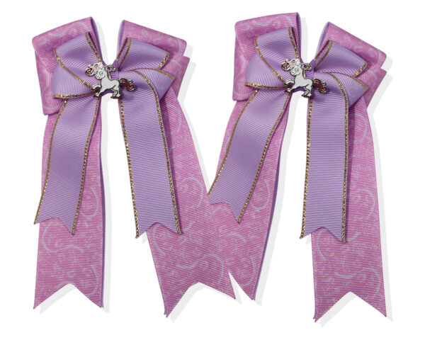 Lazo Belle and Bow Purpura con Rosa Orilla Dorada