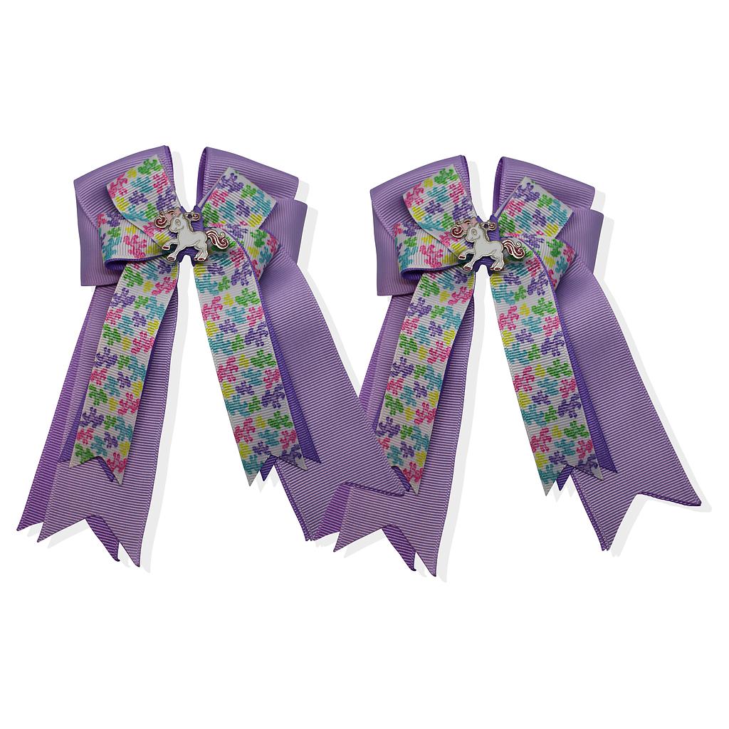 Lazo Belle and Bow Morado Con Diseño Rainbelle Ponies
