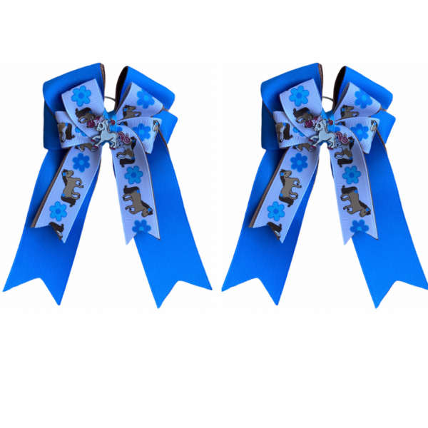 Lazo Belle and Bow Azul Con Diseño Flower Power Ponies