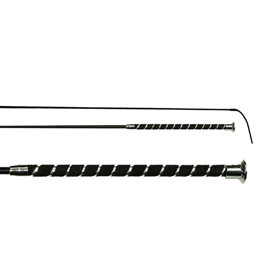 Fusta Para Adiestramiento Talla 36'' Mango Espiral Negro/Plateado