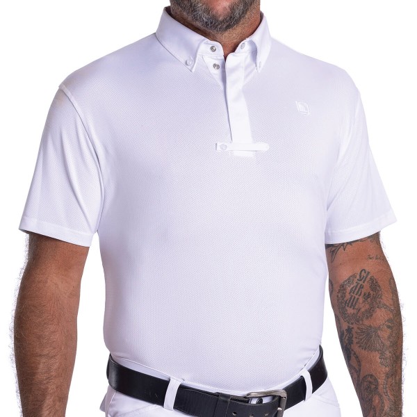 Camisa Polo de Competencia Para Hombre Color Blanco Talla S
