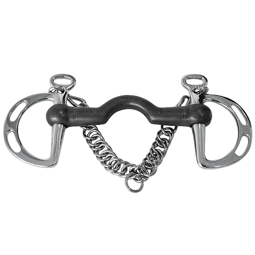 Bocado Sefton Media Luna Puente Hule Rigido Con Pasadores 12.5 cm